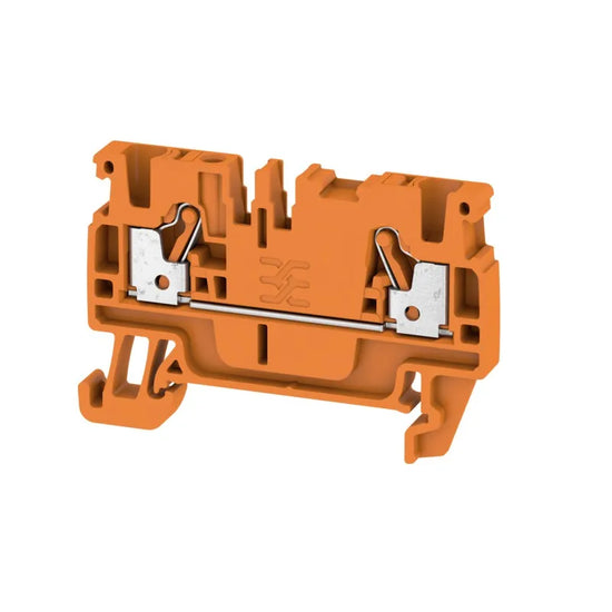 A2C 2.5 OR Clema Push-in 2 conexiones 2.5mm² 28-12AWG 24A 800VCA Naranja
