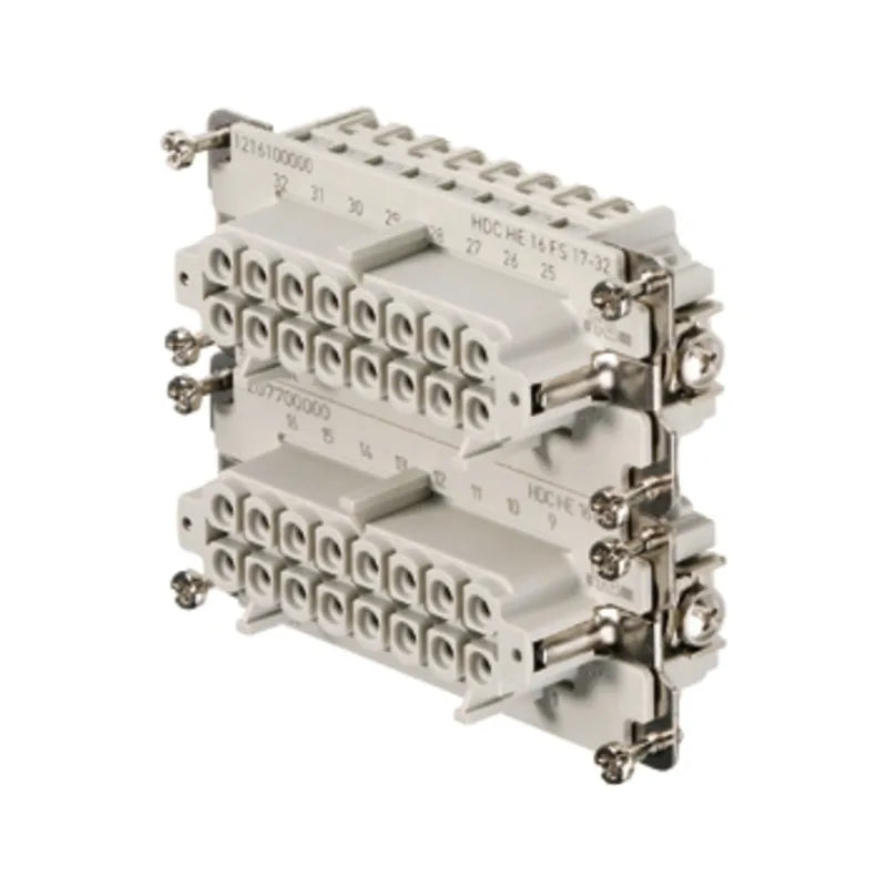 HDC HE 16 FS 17-32 Inserto hembra Conexión tornillo 16P+PE 16A 500V Grupo 10