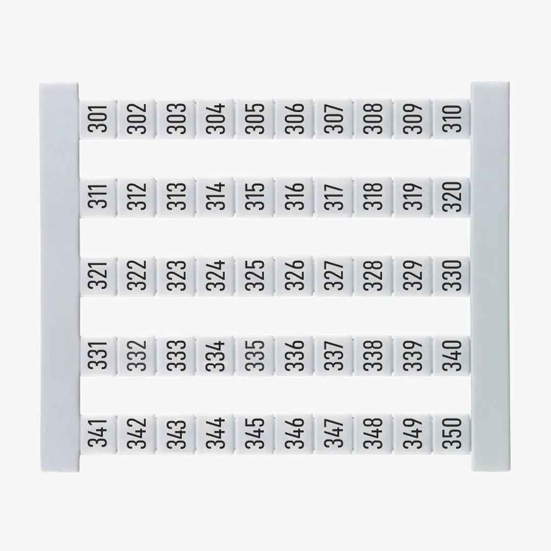 DEK 5 FS 301-350 Etiquetas para clema 5Hx5Wmm 301-350 Vertical 50Pz