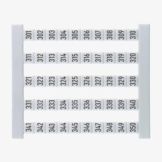 DEK 5 FS 301-350 Etiquetas para clema 5Hx5Wmm 301-350 Vertical 50Pz