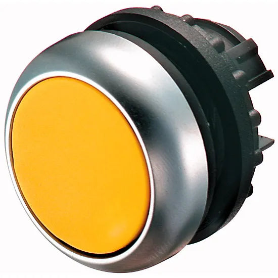 M22-D-Y RMQ-Titan Botón pulsador Plano Bisel plata 22mm Momentáneo Amarillo