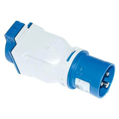 Clavija combo tipo schuko 16A 2P+T 230VCA 6h Azul IP44