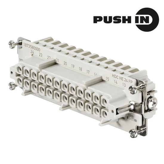 HDC HE 24 FP Inserto hembra Conexión push in 24P 16A 500V Tamaño 8