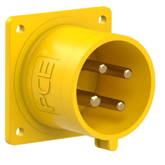 1115 Clavija empotrar/rect. 3P+T 4H 32A 110V IP44 Amarillo