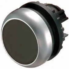 M22-DR-S RMQ-Titan Botón pulsador Plano Bisel plata 22mm Mantenido Negro