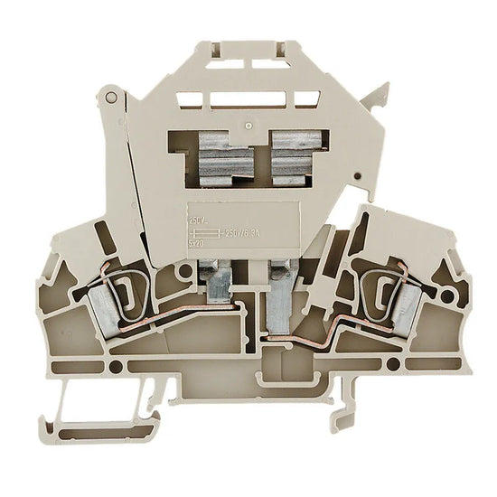 ZSI 2.5 Clema portafusible europeo 2.5mm² 26-12AWG 6.3A 500VVCA Beige