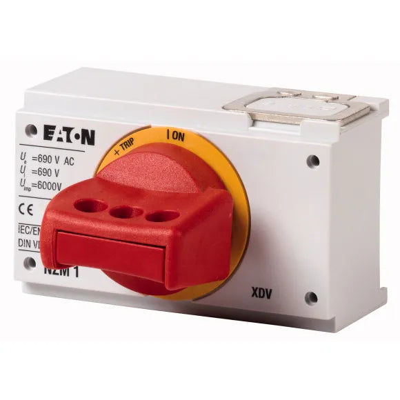 NZM2-XDVR Maneta giratoria montaje en interruptor color rojo-amarillo Tamaño 2