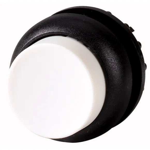 M22S-DH-W RMQ-Titan Botón pulsador Saliente Bisel negro 22mm Momentáneo Blanco