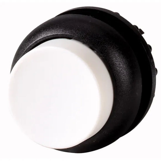 M22S-DH-W RMQ-Titan Botón pulsador Saliente Bisel negro 22mm Momentáneo Blanco