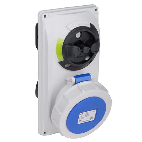 Base emportrar enclavamiento 32A 2P+T 230VCA 6h Azul IP66-IP67
