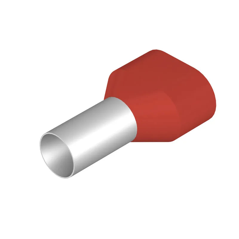 H10,0/24DS ZH R Terminal doble ferrul aislado 24L 10mm² 8AWG Rojo 100PZ