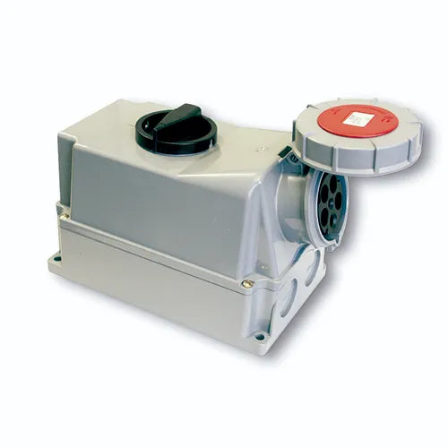 BASE MURAL ENCLAVAMIENTO 63A 3P+T 220-400V 6H ROJO IP66-IP67