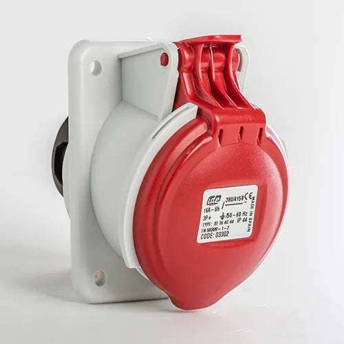 Base empotrar inclinada 16A 3P+T 400VCA 6h Rojo IP44