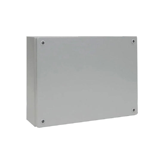 KL Caja de bornes de chapa de acero 300Hx400Wx120Dmm IP66 RAL7035 Sin placa.Mont