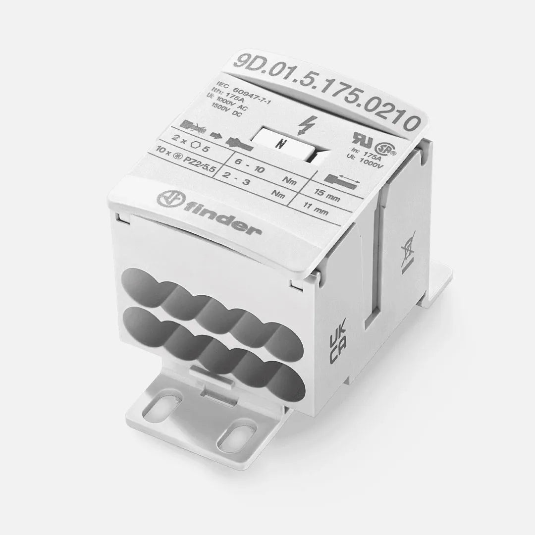 Bloque de distribución 175A 1000VAC/VDC Inputs 2 Outputs 10