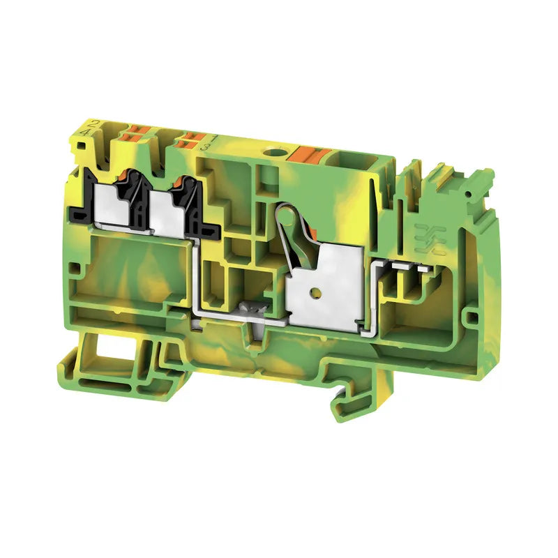 AAP12 10/4X2.5 PE-LI Clema de tierra 2X2 10mm² 28-8AWG 800VCA Verde/Amarillo