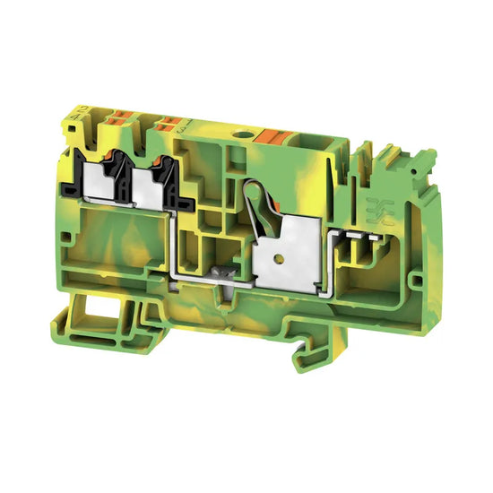 AAP12 10/4X2.5 PE-LI Clema de tierra 2X2 10mm² 28-8AWG 800VCA Verde/Amarillo