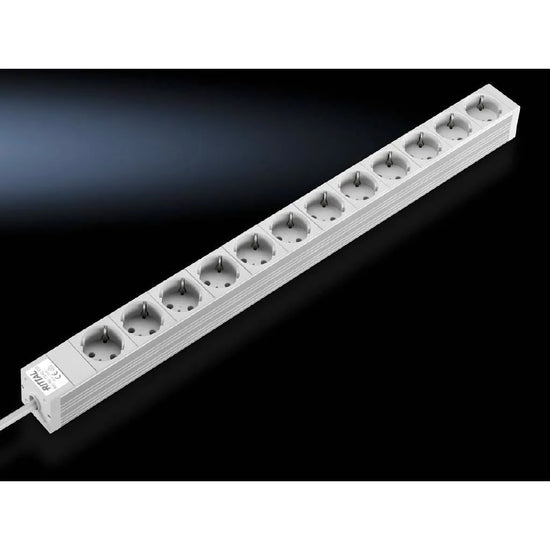 DK Regletas con 12 enchufes Schuko gris 250V Con cable 2 metros