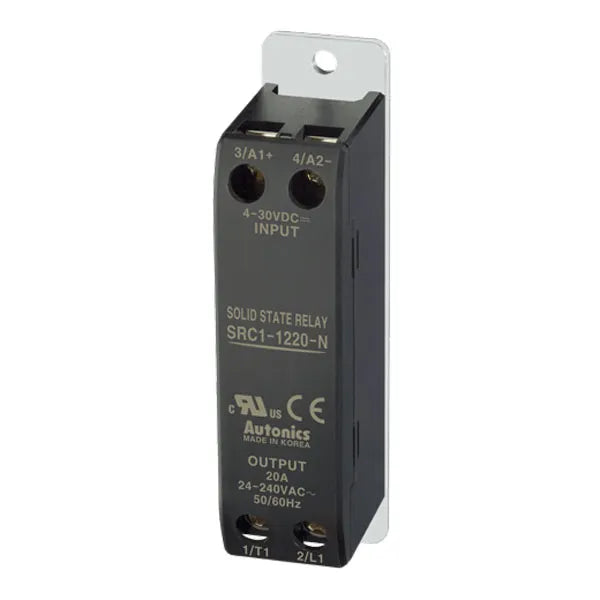 SRC1-1220-N SSR monofásico con disipador desm 20A Input 4-30VCD Output 24-240VCA