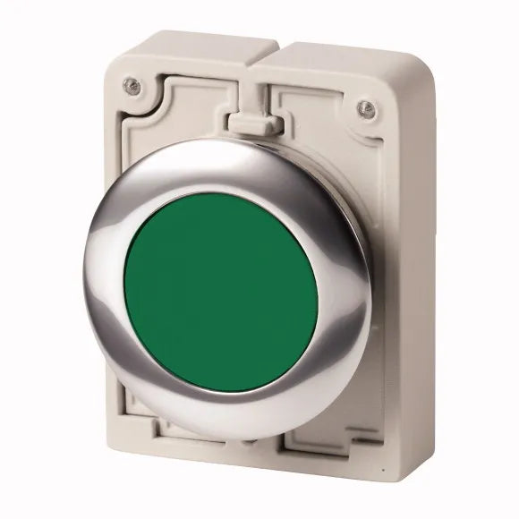 M30C-FD-R BOTON RASANTE 30MM BISEL MOMENTANEO VERDE BISEL METALICO IP66