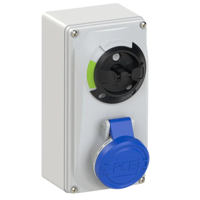 2361 Base mural/enc. 2P+T 6H 16A 250V IP44 Azul