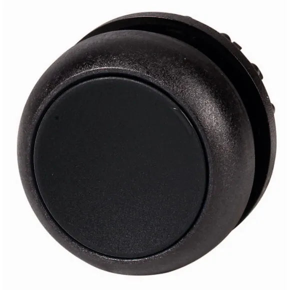 M22S-DR-S RMQ-Titan Botón pulsador Plano Bisel negro 22mm Mantenido Negro