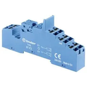 Zócalo azul con bornes de jaula para relé 46.52 push-in 8A 250V