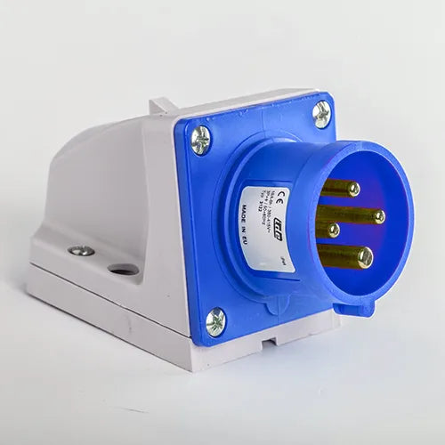 Clavija mural 16A 3P+T 230VCA 9h Azul IP44