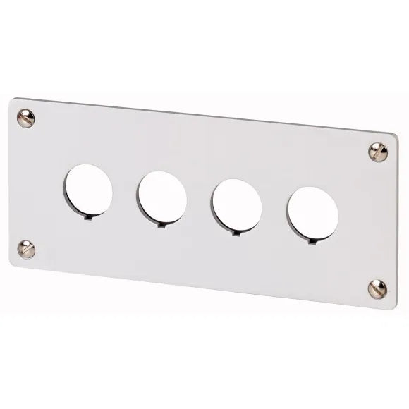 M22-E4 Placa empotrable de aluminio 4 orificio 171HX72Wmm color Gris