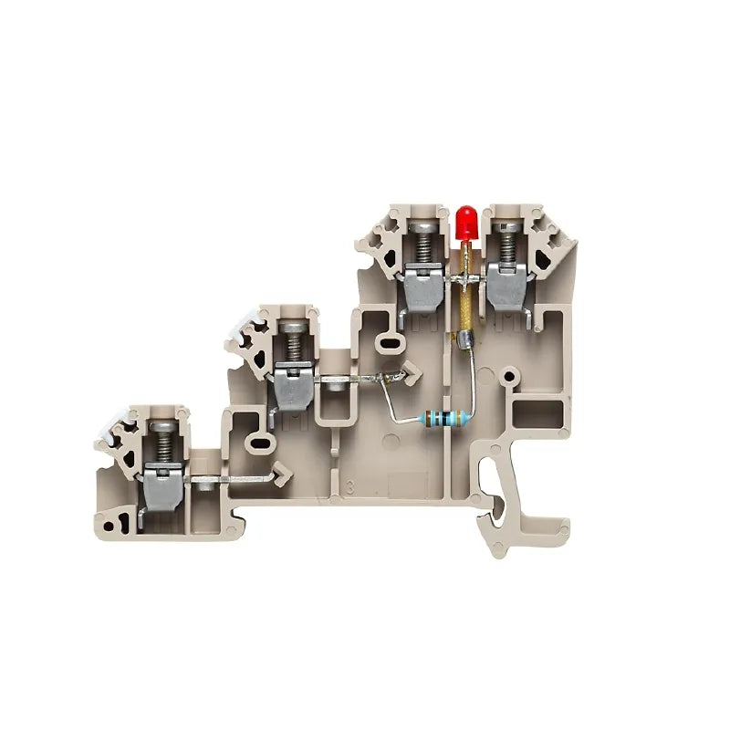 DLI 2.5/LD/RT/NPN- +DB Clema para sensor NPN con LED rojo 2.5mm² 24A 30VCA Beige