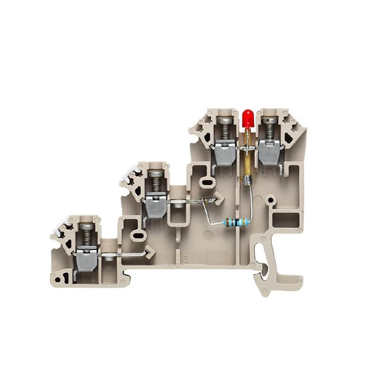 DLI 2.5/LD/RT/NPN- +DB Clema para sensor NPN con LED rojo 2.5mm² 24A 30VCA Beige