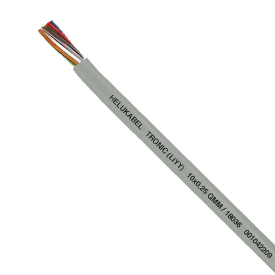 TRONIC(LiYY) Cable control 6×22, 80°C, cobre, PVC/Gris, cód colores, 500v