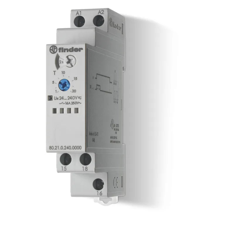 Temporizador intervalo 24-240VAC/DC 1NA1NC 16A 250V