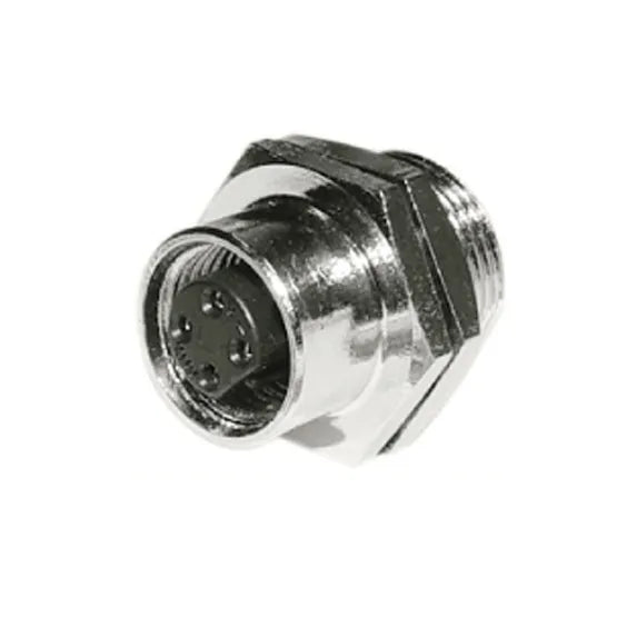 PT2-D Conector hembra DC recto para montaje en panel rasante M12 4P Latón