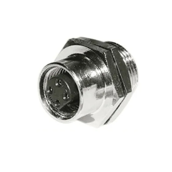 PT2-D Conector hembra DC recto para montaje en panel rasante M12 4P Latón