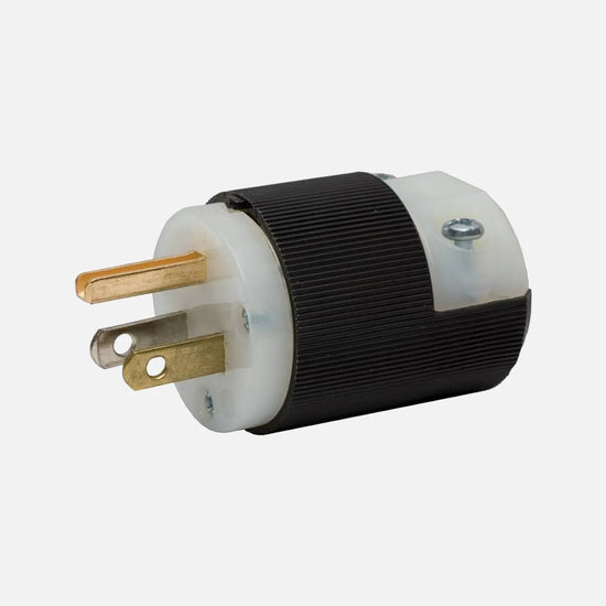 Clavija de potencia 2 polos+T 3 hilos 15A 125V Negro/Blanco