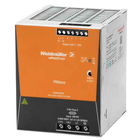 PRO ECO3 480W 24V 20A Fuente de alimentación trifásica 3×400-500VCA