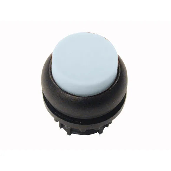 M22S-DRLH-W Botón pulsador iluminado Saliente B/negro 22mm Mantenido Blanco