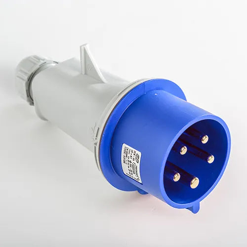 Clavija aérea 32A 3P+N+T 230VCA 9h Azul IP44
