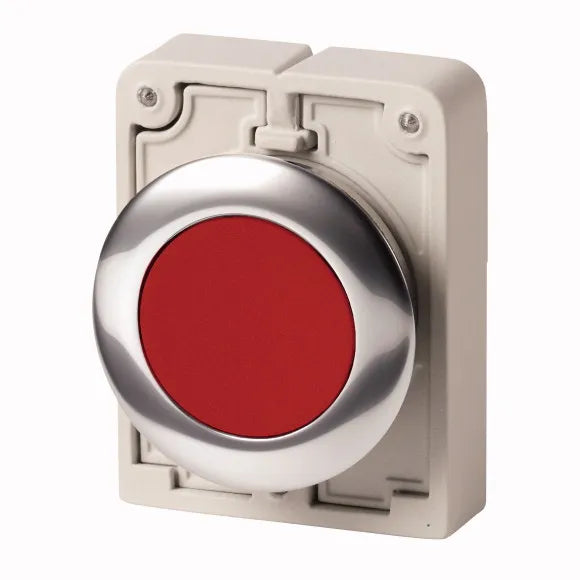M30C-FD-R BOTON RASANTE 30MM BISEL MOMENTANEO ROJO BISEL METALICO IP66