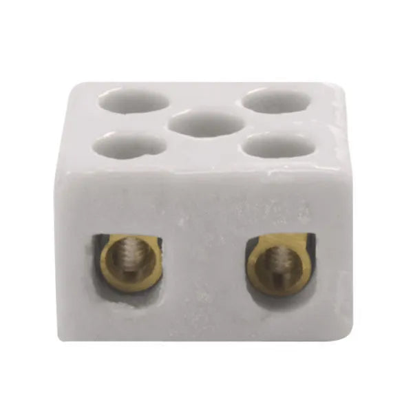 Conectores de ceramica de 2 polos 10mm² 8AWG 450VCA Blanco