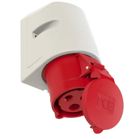 3324 Base mural 2P+T 9H 32A 400V IP44 Rojo
