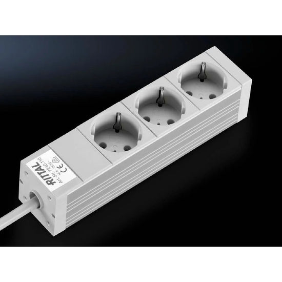 DK Regletas con 3 enchufes Schuko gris 250V Con cable 2 metros