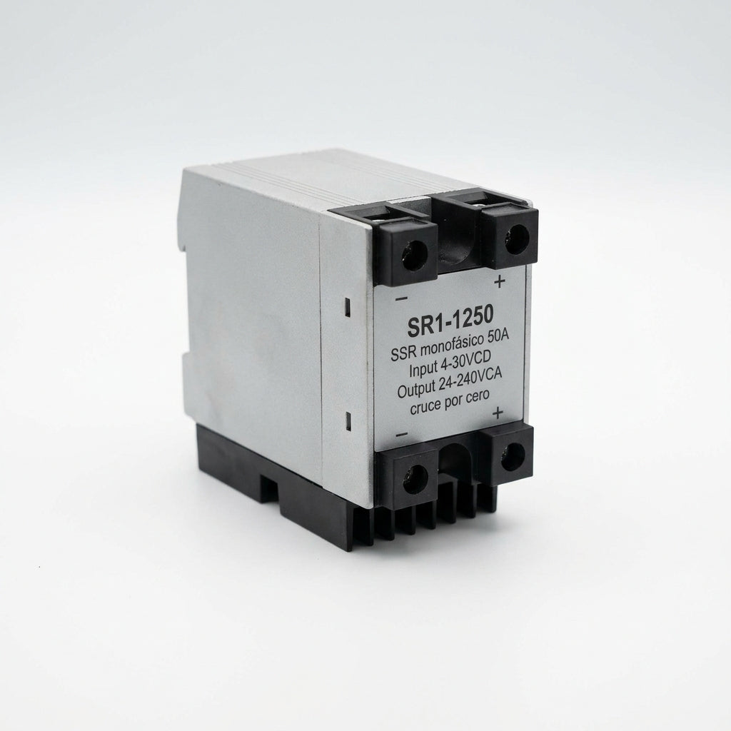 SR1-1250 SSR monofásico 50A Input 4-30VCD Output 24-240VCA cruce por cero