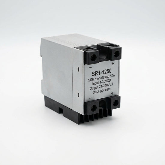 SR1-1250 SSR monofásico 50A Input 4-30VCD Output 24-240VCA cruce por cero