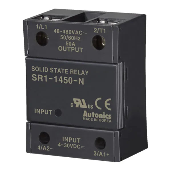 SR1-1450-N SSR monofásico 50A Input 4-30VCD Output 48-480VCA cruce por cero