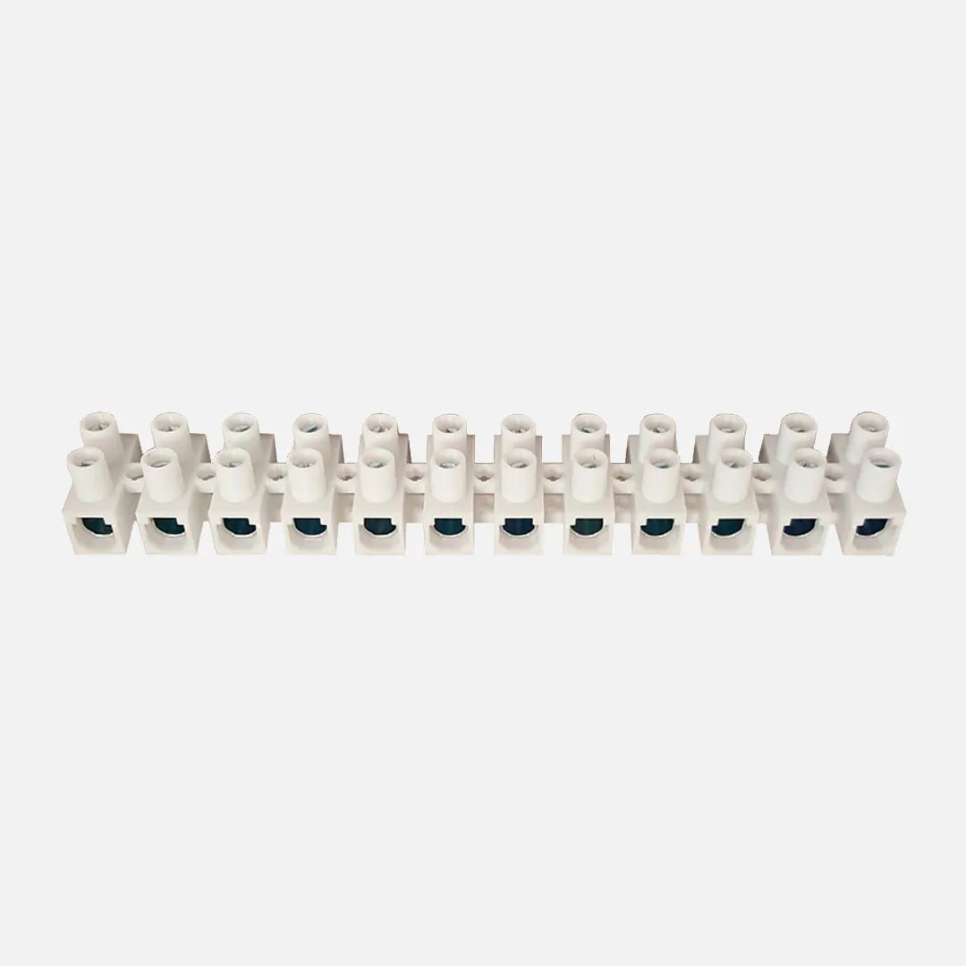 Regletas de conexión atornillada 12 polos 1.5-4mm² 16-12AWG 32A 450VCA Blanco