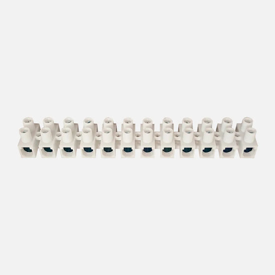 Regletas de conexión atornillada 12 polos 6-16mm² 10-6AWG 76A 500VCA Blanco