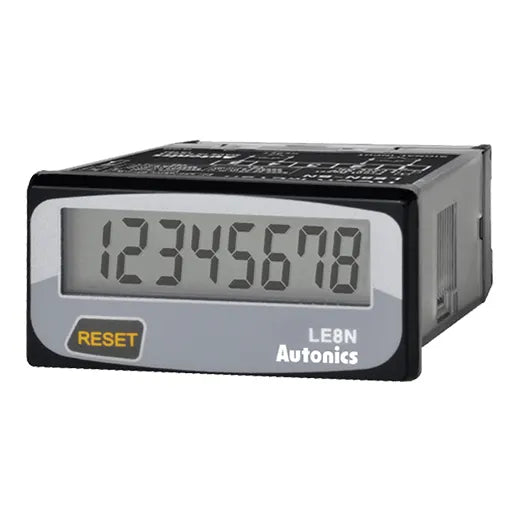 LE8N-BN Horómetro LCD 8 digit 48Wx24H 0.01s-999999.9hr No-voltage
