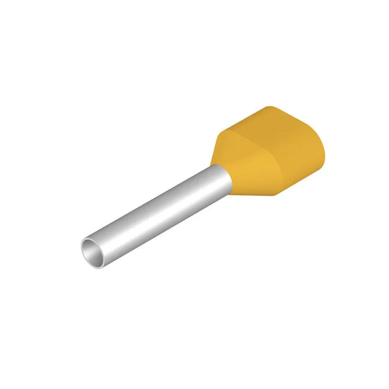 H1,0/19 ZH GE Terminal doble ferrul aislado 19L 1mm² 17AWG W-Amarillo 500PZ